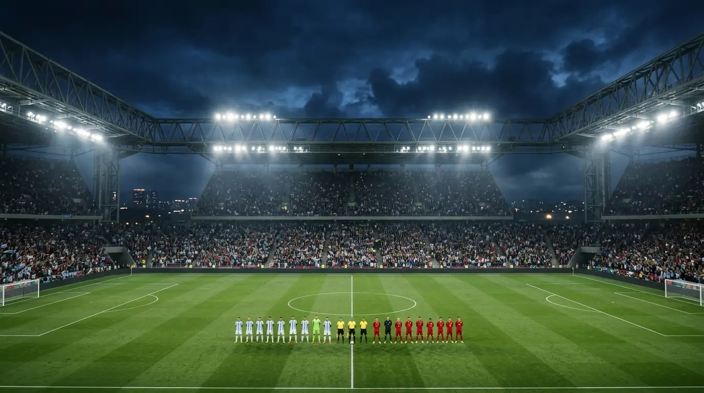 Symbolbild Viertelfinale Argentinien gegen die Schweiz unter Flutlicht